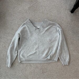 Gray V-Neck Women's Sweater